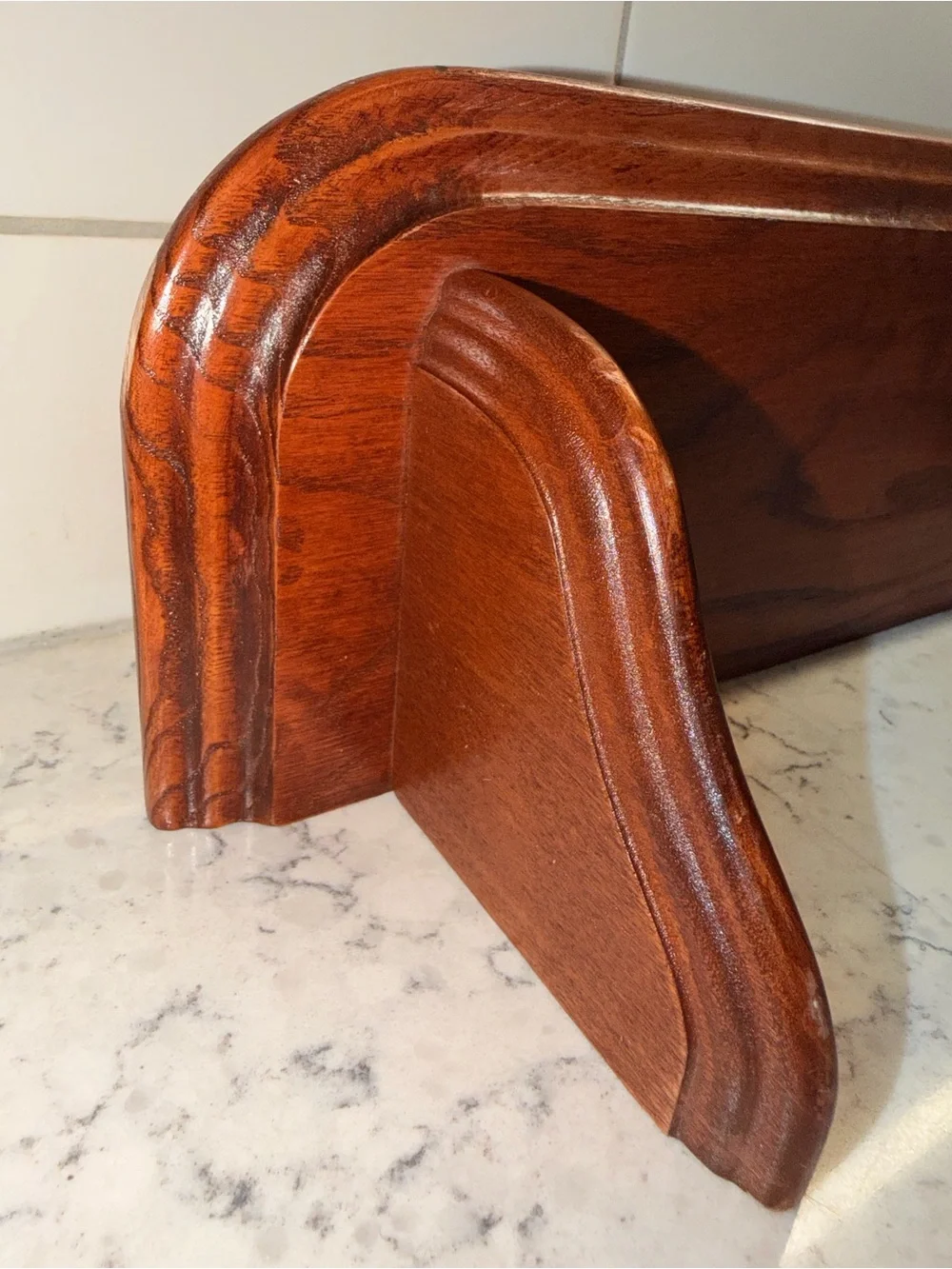 Wooden Bath Caddy in Rich Mahogany Finish